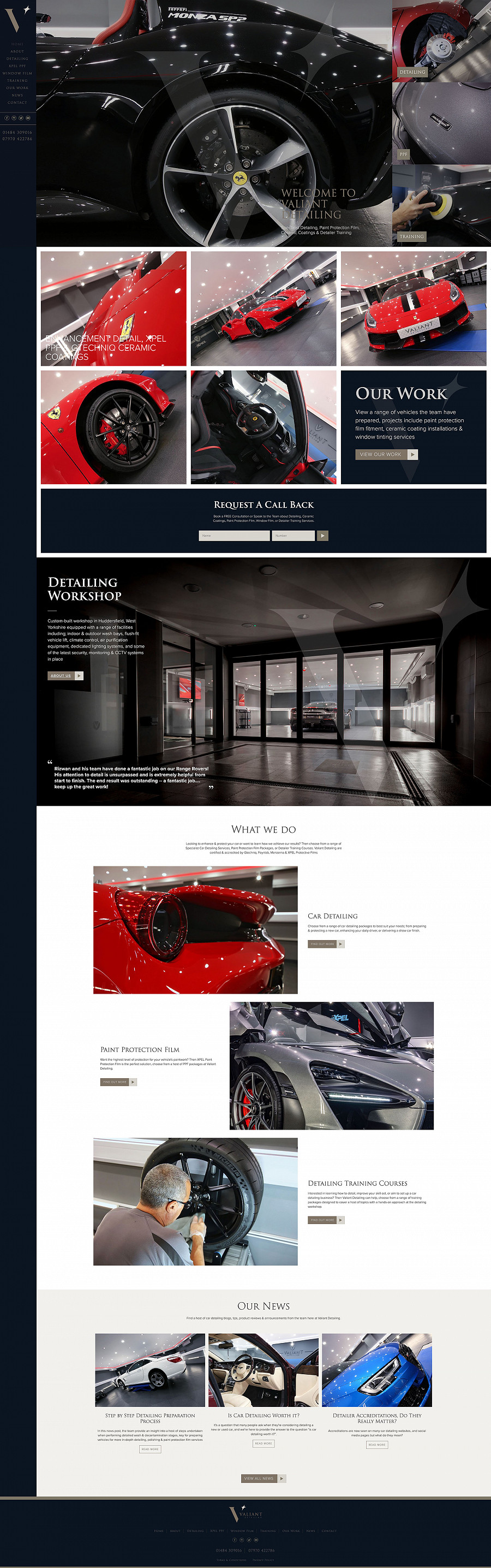 Valiant Detailing home page